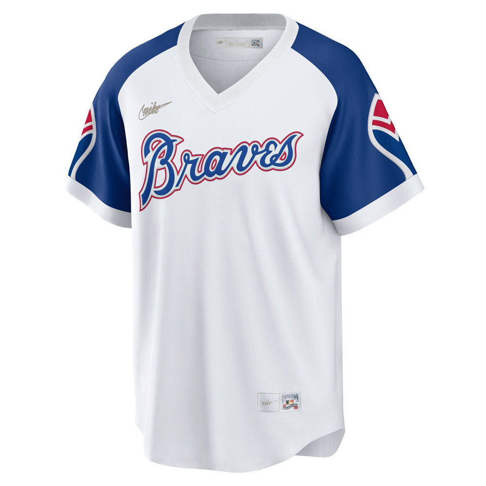 Men's Atlanta Braves Hank Aaron Home Cooperstown Collection Player Jersey - White